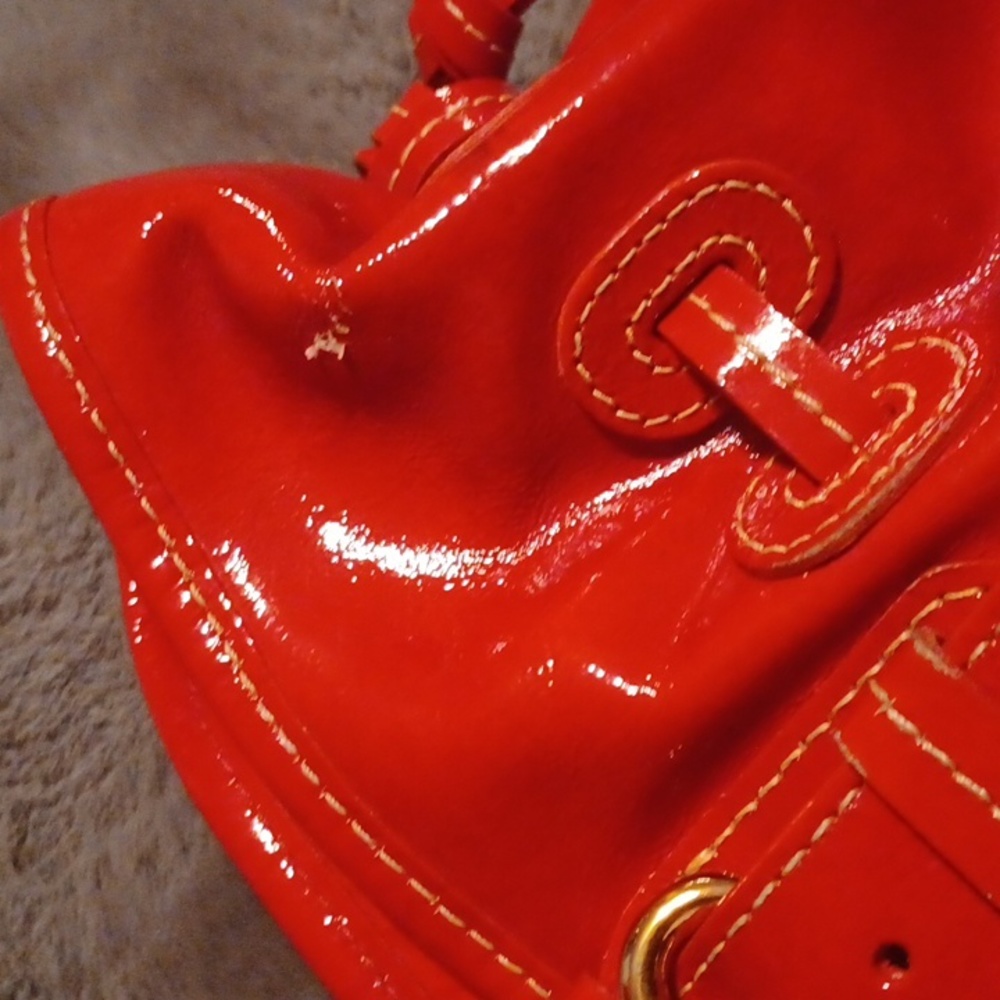 Dooney & Bourke Patent Leather Red Satchel - Picture 5 of 12